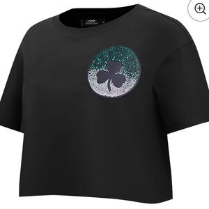 Women's Boston Celtics Pro Standard Black Jewels Boxy Cropped T-Shirt